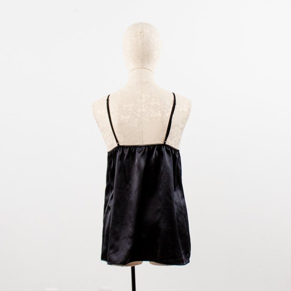 Neiman Marcus M Sexy Satin Chemise Babydoll Black - Picture 3 of 9